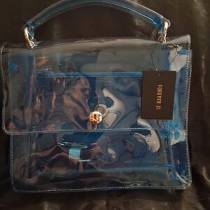 Forever 21 Glossy Blue Shoulder Bag
